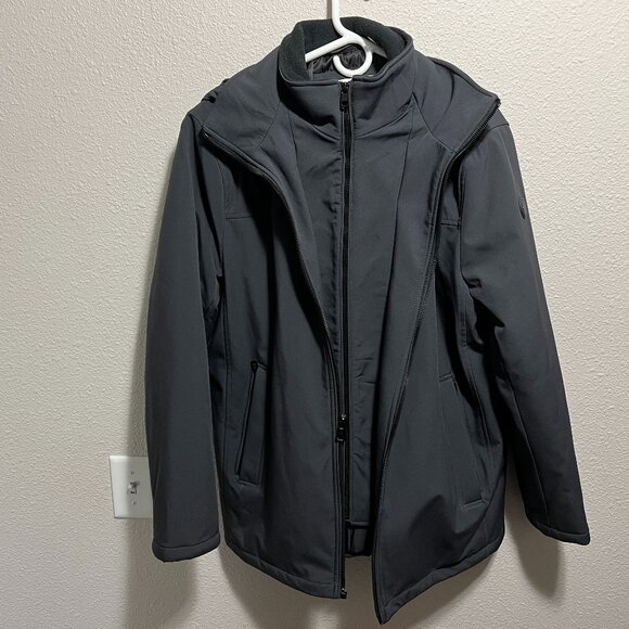 Men's Calvin Klein Rip Stop Hooded Winter Jacket Coat w/ Inner Fleece Bib Size M - Picture 1 of 12